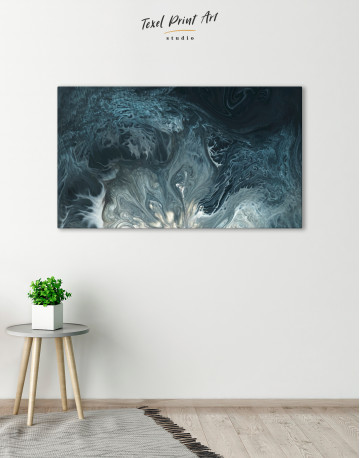 Abstract Blue Grunge Watercolor Canvas Wall Art - image 4