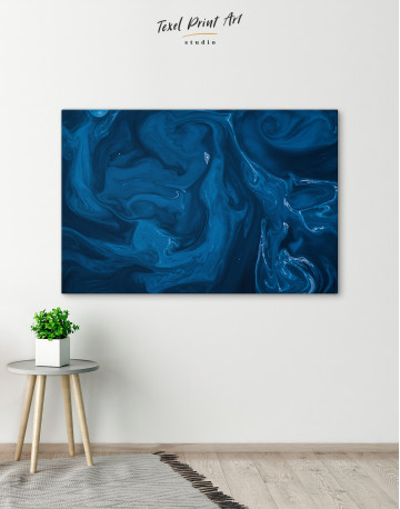 Abstract Dark Blue Canvas Wall Art - image 4