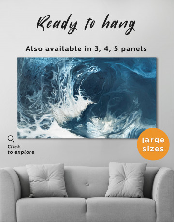 Blue Grunge Watercolor Canvas Wall Art - image 2