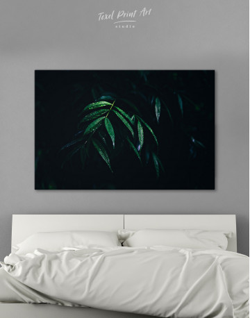 Dark Green Tropical Plant Canvas Wall Art