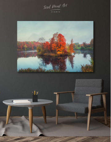 Autumn Forest on an Island Canvas Wall Art - image 7