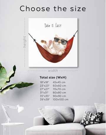 Take it Easy Quote Cat Canvas Wall Art - image 7