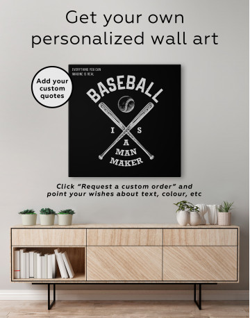 Baseball is Man Maker Quote Canvas Wall Art - image 5