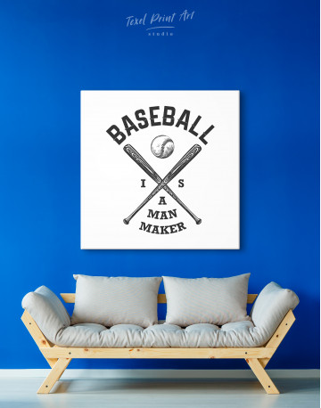 Baseball is Man Maker Quote Canvas Wall Art - image 4