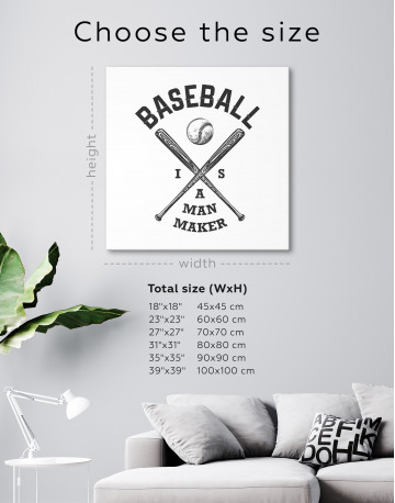 Baseball is Man Maker Quote Canvas Wall Art - image 7