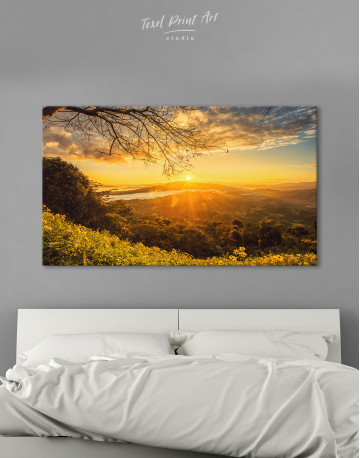 Sunrise in the Northern of Chiang Rai Thailand Canvas Wall Art