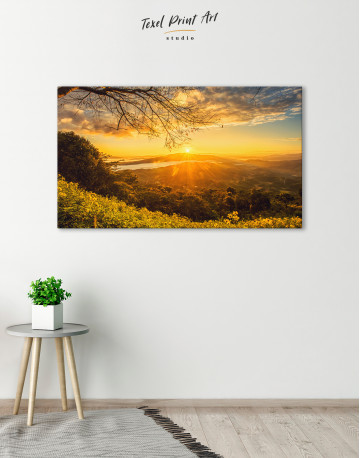 Sunrise in the Northern of Chiang Rai Thailand Canvas Wall Art - image 5