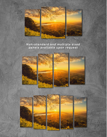Sunrise in the Northern of Chiang Rai Thailand Canvas Wall Art - image 4