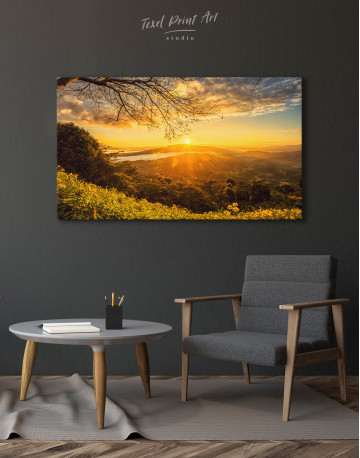 Sunrise in the Northern of Chiang Rai Thailand Canvas Wall Art - image 3