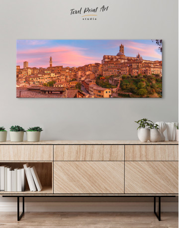 Siena Cathedral at Gorgeous Sunset in Tuscany, Italy Canvas Wall Art