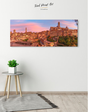 Siena Cathedral at Gorgeous Sunset in Tuscany, Italy Canvas Wall Art - image 1