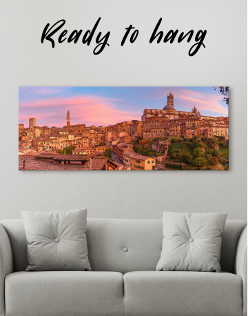 Siena Cathedral at Gorgeous Sunset in Tuscany, Italy Canvas Wall Art - image 1