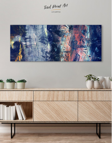 Panorama Abstract Blue Oil Painting Canvas Wall Art