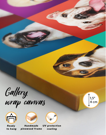 Portrait Collection of Puppies Canvas Wall Art - image 7