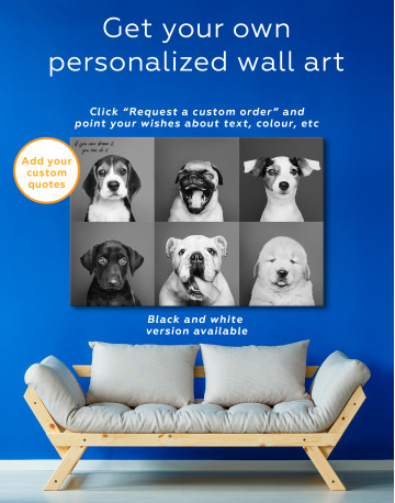 Portrait Collection of Puppies Canvas Wall Art - image 6