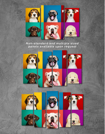 Portrait Collection of Puppies Canvas Wall Art - image 4