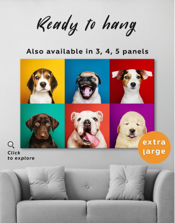 Portrait Collection of Puppies Canvas Wall Art - image 2
