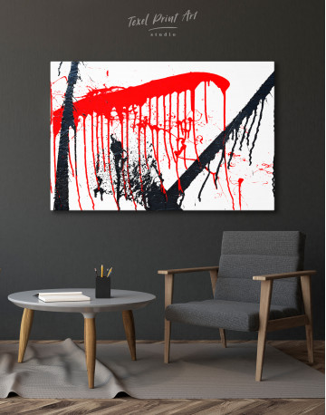 Black and Red Color Spray Paint Canvas Wall Art - image 3