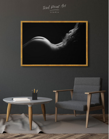 Framed Nude Woman Bodyscape Canvas Wall Art - image 5