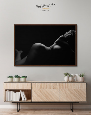 Framed Nude Woman Bodyscape Canvas Wall Art