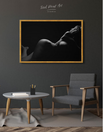 Framed Nude Woman Bodyscape Canvas Wall Art - image 5