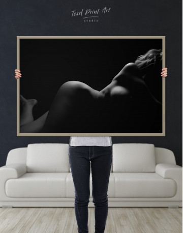 Framed Nude Woman Bodyscape Canvas Wall Art - image 1