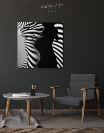Nude Woman Bodyscape Silhouette Canvas Wall Art - image 1