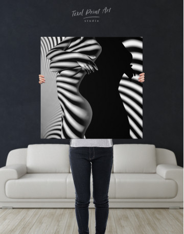 Nude Woman Bodyscape Silhouette Canvas Wall Art - image 5