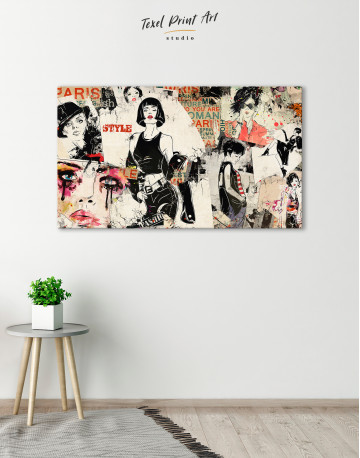 Paris Fashion Stylish Girl Canvas Wall Art - image 4