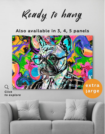 Abstract French Bulldog Canvas Wall Art - image 2