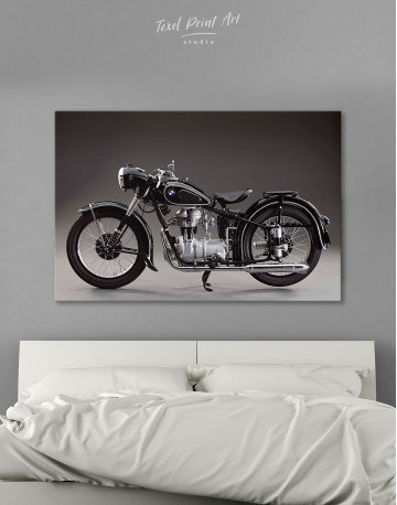 Retro BMW Motorcycle Canvas Wall Art