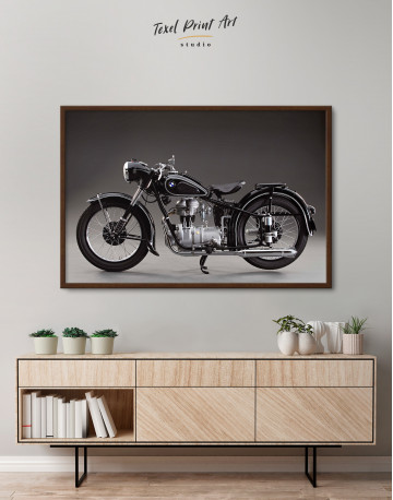 Framed Retro BMW Motorcycle Canvas Wall Art