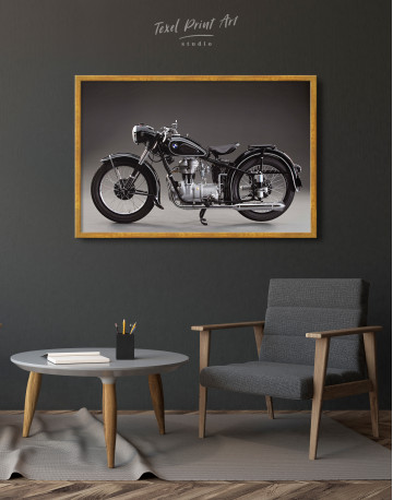 Framed Retro BMW Motorcycle Canvas Wall Art - image 5