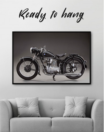 Framed Retro BMW Motorcycle Canvas Wall Art - image 4