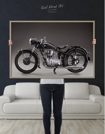 Framed Retro BMW Motorcycle Canvas Wall Art - image 3
