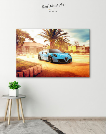 Blue Alfa-Romeo 4C Canvas Wall Art - image 8