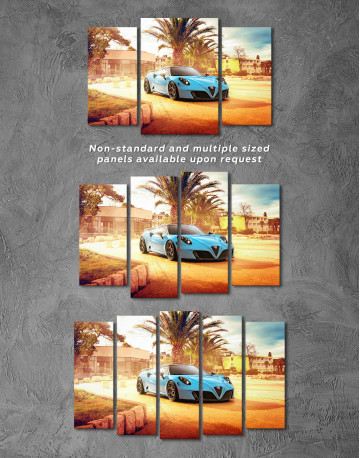 Blue Alfa-Romeo 4C Canvas Wall Art - image 1