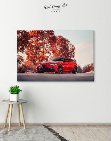 Red Alfa-Romeo Giulia Canvas Wall Art - image 1