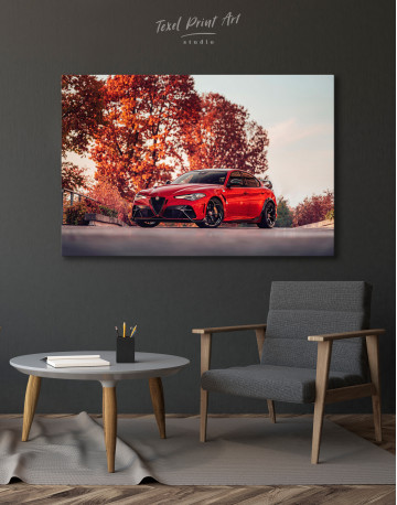 Red Alfa-Romeo Giulia Canvas Wall Art - image 4