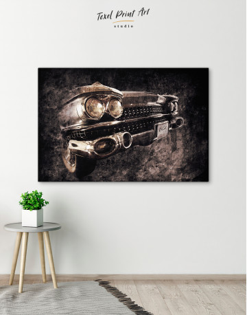 Old American Car in Retro Style Canvas Wall Art - image 5