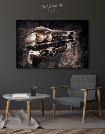 Old American Car in Retro Style Canvas Wall Art - image 7