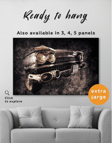 Old American Car in Retro Style Canvas Wall Art - image 8