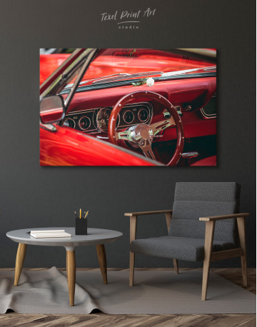 Retro Salon Ford Mustang Canvas Wall Art - image 3