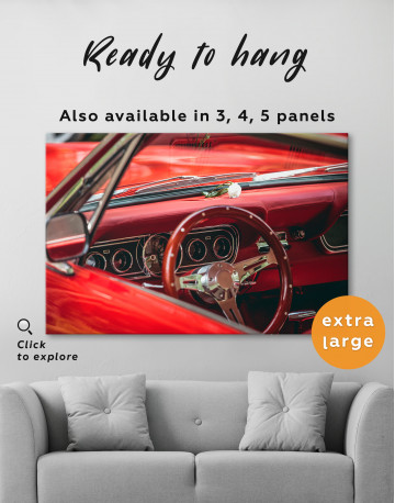 Retro Salon Ford Mustang Canvas Wall Art - image 2
