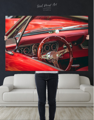Retro Salon Ford Mustang Canvas Wall Art - image 9