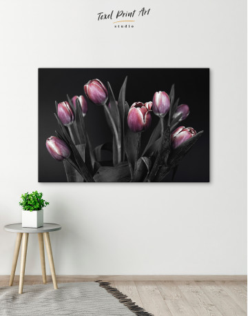 Bouquet of Pink Tulips Canvas Wall Art - image 5