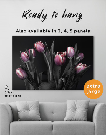 Bouquet of Pink Tulips Canvas Wall Art - image 8