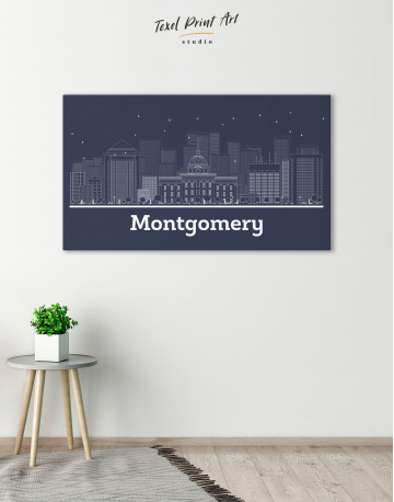 Montgomery Alabama Skyline Canvas Wall Art - image 5