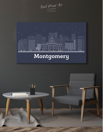 Montgomery Alabama Skyline Canvas Wall Art - image 3