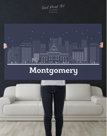 Montgomery Alabama Skyline Canvas Wall Art - image 9